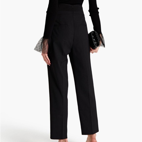 REDVALENTINO | Grosgrain Trimmed Flannel Tapered Pants - Picture 3 of 9